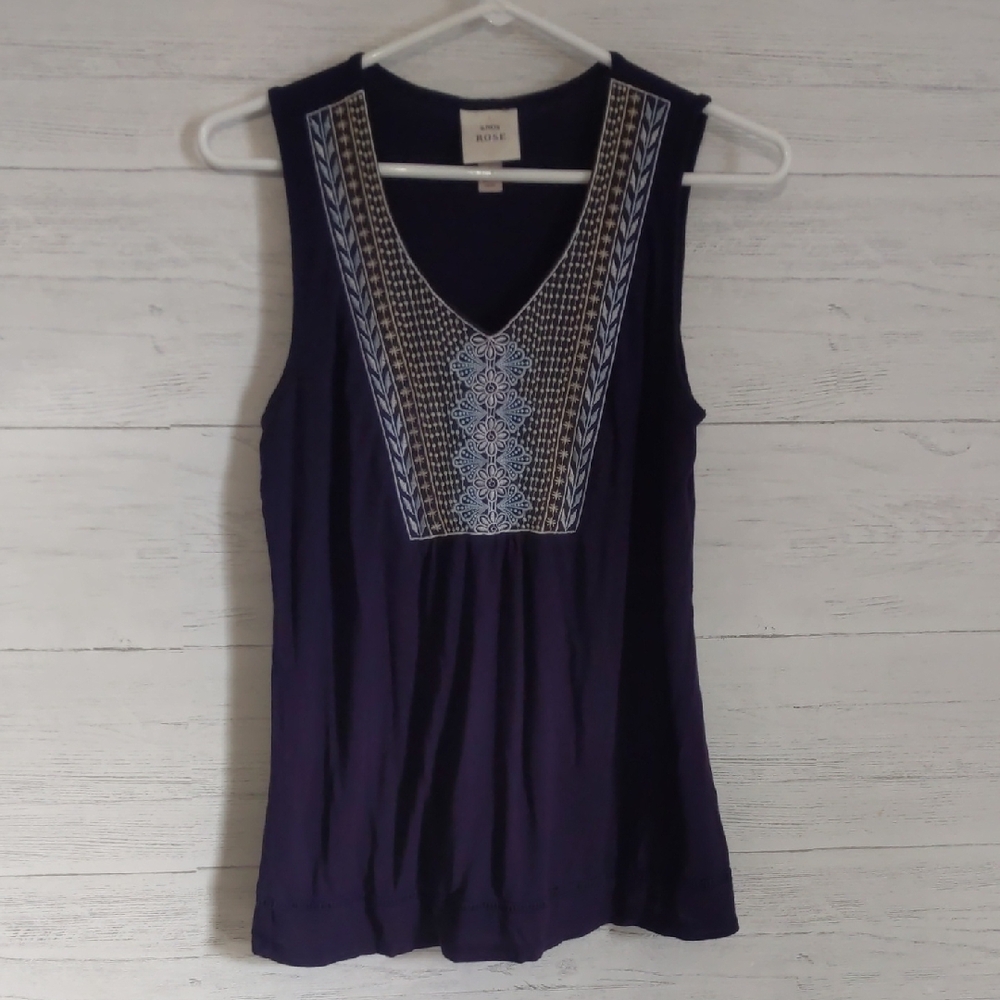 Knox Rose Blue Embellished Tank Top